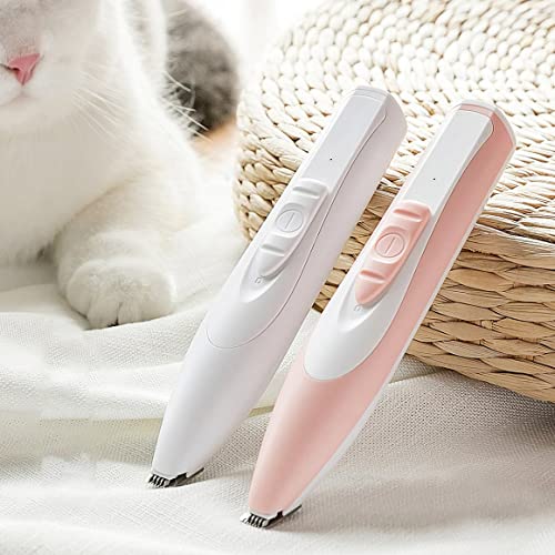 Máquina de peluquería para perros y mascotas, recortadora de carga USB eléctrica para mascotas, gatos, perros, cara, orejas, afeitadora de pelo, ruido, corte de pelo, modelos de batería rosa