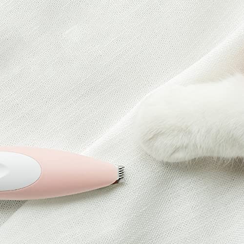 Máquina de peluquería para perros y mascotas, recortadora de carga USB eléctrica para mascotas, gatos, perros, cara, orejas, afeitadora de pelo, ruido, corte de pelo, modelos de batería rosa