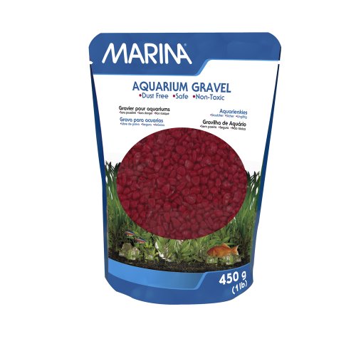 Marina Gravilla para decoración Acuario, 450 g, Color Rojo