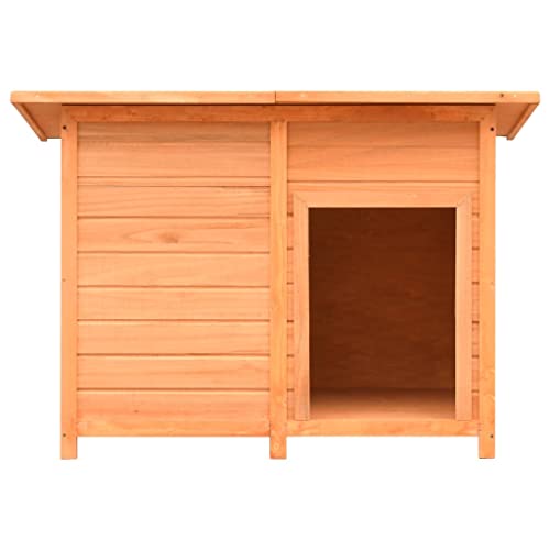 Marrón y Verde Caseta para Perros Madera Maciza de Pino y Abeto 120x77x86 cmProductos para Mascotas Productos para Mascotas Productos para Perros Casetas para Perros