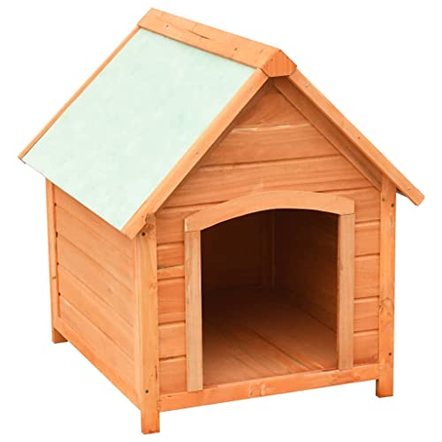 Marrón y Verde Caseta para Perros Madera Maciza de Pino y Abeto 72x85x82 cmProductos para Mascotas Productos para Mascotas Productos para Perros Casetas para Perros