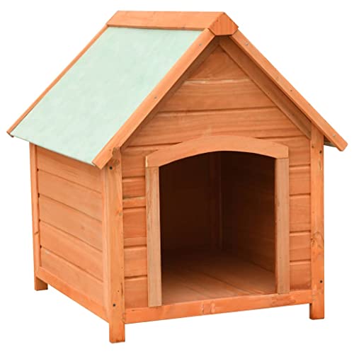 Marrón y Verde Caseta para Perros Madera Maciza de Pino y Abeto 72x85x82 cmProductos para Mascotas Productos para Mascotas Productos para Perros Casetas para Perros