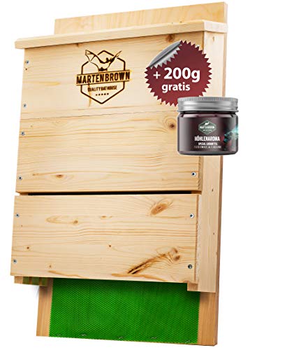 Martenbrown® Nido Para Murciélagos Premium de Tres Cámaras Caja para Murciélagos, Casa Para Murciélagos, Nido Para Murciélagos + 200g carnada de murciélago