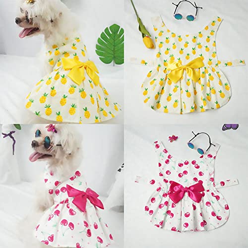 Mascota De Ropa Bowknot Faldas para Fiestas De Mascotas Falda Floral para Mascotas Ropa De Verano Suave para Mascotas Faldas Mascota Bowknot Vestido Elegante Perrito para Perros PequeñOs Mascotas