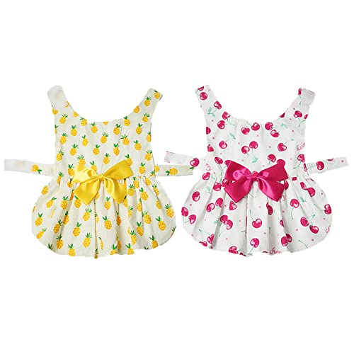 Mascota De Ropa Bowknot Faldas para Fiestas De Mascotas Falda Floral para Mascotas Ropa De Verano Suave para Mascotas Faldas Mascota Bowknot Vestido Elegante Perrito para Perros PequeñOs Mascotas