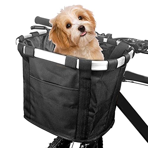 Mascotas Asiento de gato Canasta de bicicleta para perros Canasta de bicicleta frontal extraíble Portador de perro Impermeable Asiento de mascotas Canasta de bicicleta Accesorios de ciclismo