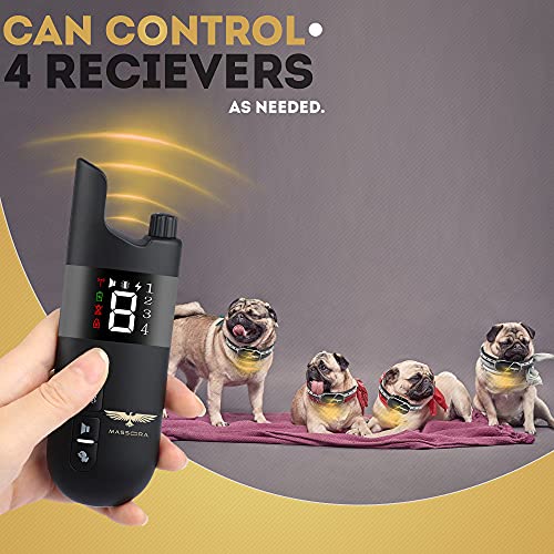 MASSORA Collar de adiestramiento para perro con control remoto – Alcance de 610 m – Con Vibración y Sonido – Sin Choque Estático – Impermeable y Recargable