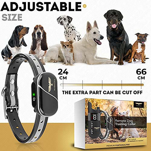 MASSORA Collar de adiestramiento para perro con control remoto – Alcance de 610 m – Con Vibración y Sonido – Sin Choque Estático – Impermeable y Recargable