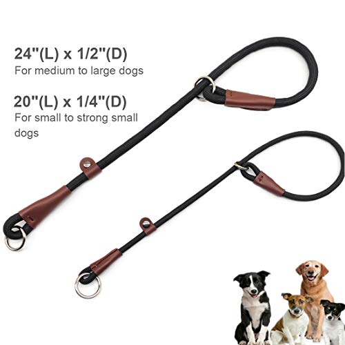 MayPaw Collar antideslizante de cuerda de nailon para entrenamiento de perros, collar de perro de martingala redondo sin tirón para perros pequeños, medianos y grandes