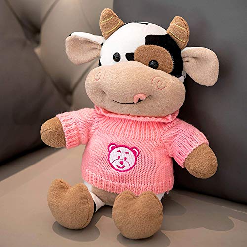 Mbdyvv Almohada de animación de Peluche de Animal de Peluche Grande y Lindo muñeco de Peluche de Vaca muñeco de Peluche de Juguete Vaca muñeca Blanca Regalo de cumpleaños de Navidad para niños