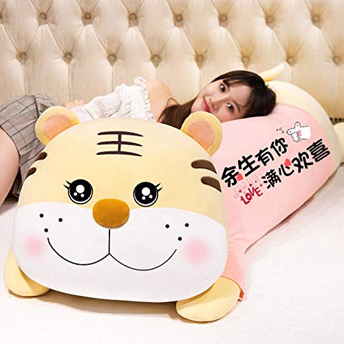 Mbdyvv La Linda Almohada de Peluche de Tigre para niña, Cama para Dormir, muñeca súper Suave, muñeca Grande, Regalo de cumpleaños