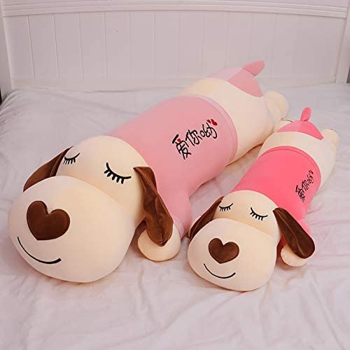 MCE Muñeca de peluche grande para perro, muñeca de peluche para perro, abrazo, cómoda muñeca para dormir en la cama (tamaño: 120 cm, color: rosa claro)