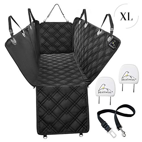 Meadowlark® Funda de Asiento para Perros. XL Cubierta de Coche ¡Impermeable! Hamaca Universal para Mascotas de Primera Calidad, Protector Completo Asiento Trasero, Puertas y Reposacabezas