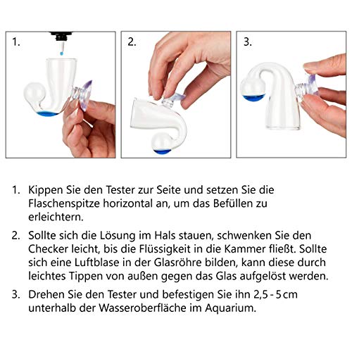 Measury Prueba de CO2 para acuario, fabricado en Alemania, 30 ml, líquido de prueba de 20 mg/l, comprobador de CO2