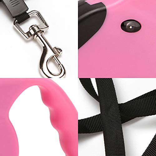 Mecmbj Correa para Perro, Correa para Mascotas, Retractor Automático De Cabeza De Perro Retráctil, Correa Portátil para Caminar para Perros, Antideslizante, Mango Ergonómico Antideslizante