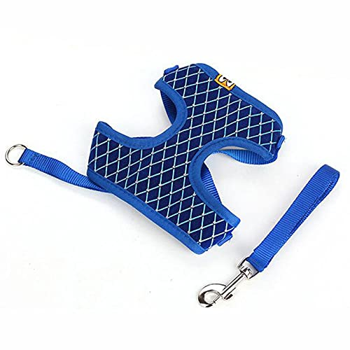 Mediano Puppy Mesh Lattice Breast Traction Set Respiración Ajustable Pet Dog Cuerda Arnés Arnés Chaleco-Negro Mediano Peque?o Collares para Perros para Perros Arnés Antitirones ​Perro