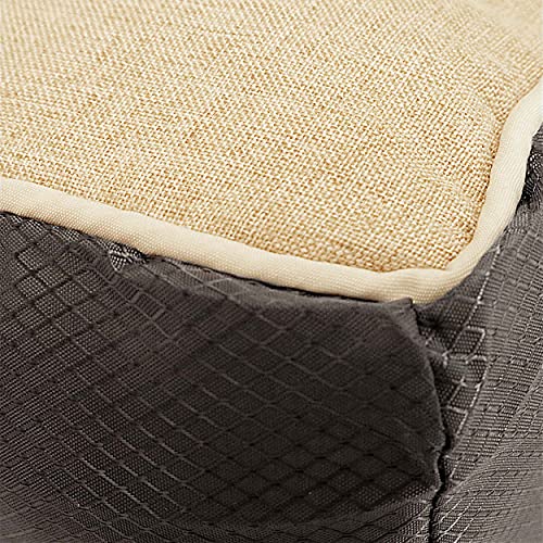 Meishida Cama Perro Grande Lavable Super Blanda y Suave, Colchón Perro Fibra Hueca con Cremallera (Gris-Crema, L/90 x 70 x 9 cm)