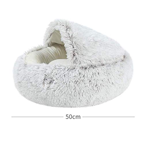 MEISISLEY Cama para Gatos, De Felpa Suave, con Forma De Cueva; Casa para Gatos En Interiores Y Cojín para Dormir, Cálida para Invierno, Antideslizante, Extraíble Y Lavable