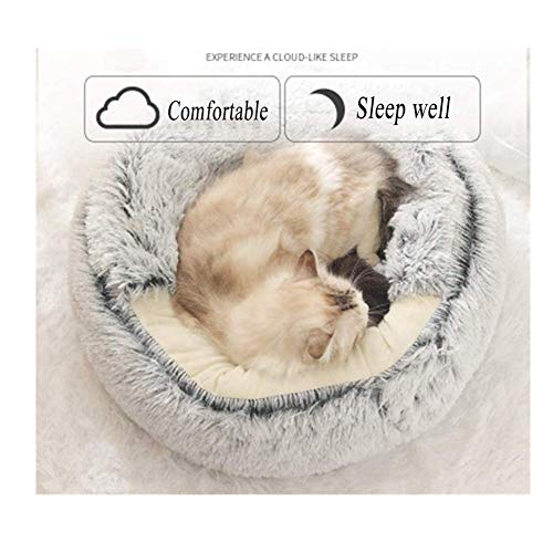 MEISISLEY Cama para Gatos, De Felpa Suave, con Forma De Cueva; Casa para Gatos En Interiores Y Cojín para Dormir, Cálida para Invierno, Antideslizante, Extraíble Y Lavable