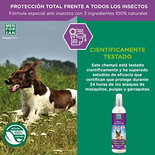 MENFORSAN Spray Anti-insectos Con Margosa, Geraniol Y Lavandino Para Perros 250ml, Protege a tu mascota de cualquier insecto