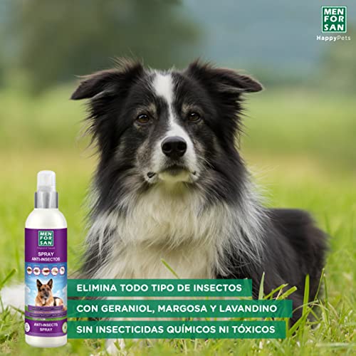 MENFORSAN Spray Anti-insectos Con Margosa, Geraniol Y Lavandino Para Perros 250ml, Protege a tu mascota de cualquier insecto