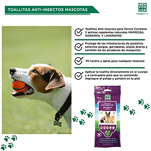 Menforsan Toallitas Anti Insectos Para Mascotas 200 g