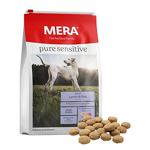 MERA Pure Sensitive - Comida para Perros Adultos de Cordero y arroz - Alimento seco para la Dieta Diaria