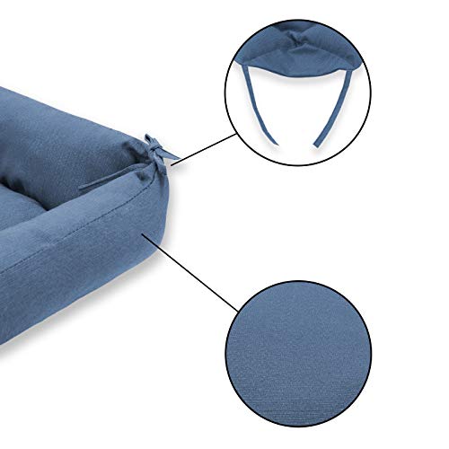 MERCURY TEXTIL – Cama Doble Uso para Mascotas, rellena de Fibra Hueca, cómoda y Transpirable. Lo Ideal para Tus Mascotas. (Small, Azul)