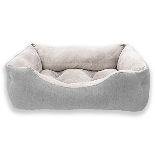 MERCURY TEXTIL- Sofá, Cesta,Cama Comoda para Perros,Gatos y Mascotas, con Relleno de Fibras Super Suave,Resistente al Desgaste y Duradero (Pequeño, Gris)