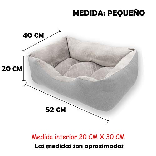 MERCURY TEXTIL- Sofá, Cesta,Cama Comoda para Perros,Gatos y Mascotas, con Relleno de Fibras Super Suave,Resistente al Desgaste y Duradero (Pequeño, Gris)