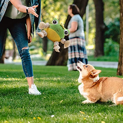 MERIGLARE Juguete de Peluche para Perros para masticadores Grandes y agresivos, Juguetes indestructibles para Perros, Juguetes de Peluche, Juguetes de - Rana