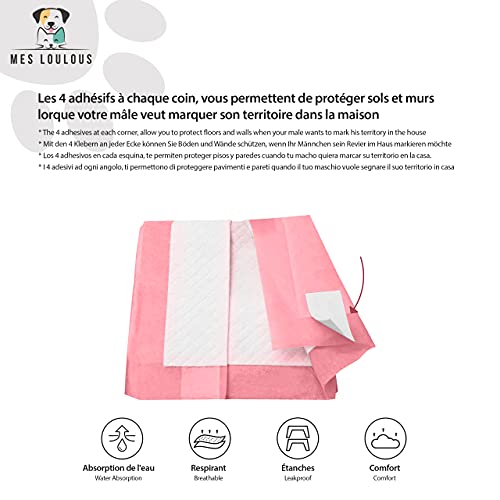 MES LOULOUS 40 alfombrillas de adiestramiento para perros 60X60cm kit absorbente impermeable para cachorros almohadillas desechables higiénicas absorbentes almohadilla de gran absorción