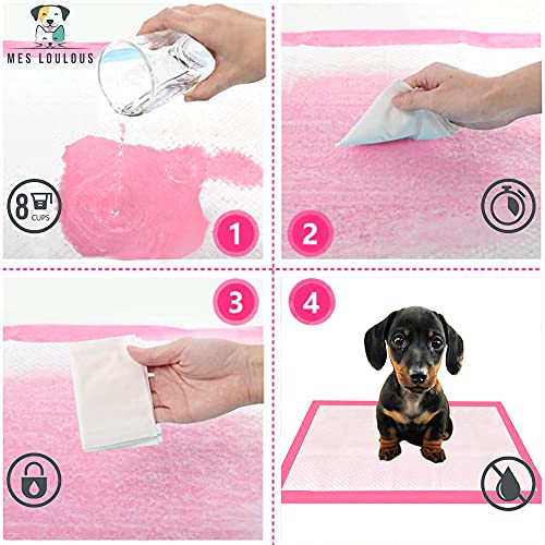 MES LOULOUS 40 alfombrillas de adiestramiento para perros 60X60cm kit absorbente impermeable para cachorros almohadillas desechables higiénicas absorbentes almohadilla de gran absorción