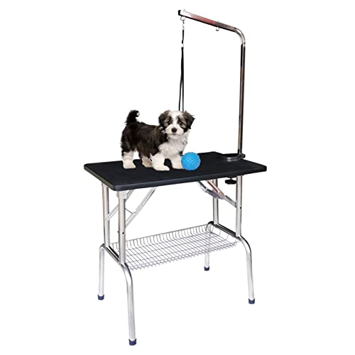 Mesa de Aseo Peluquería Canina Mesa de Aseo Plegable Grande con Cesta, Mesa de Belleza para Mascotas para Perros, Gatos, Conejos, Cerdos, Escritorio de Acabado de Pelo de Animales de Home Club Hospita