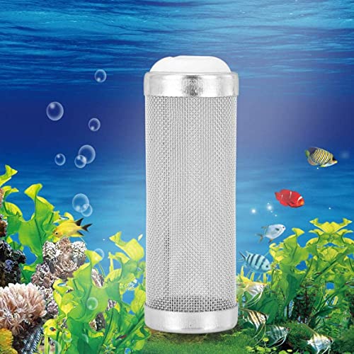 MeterBew1147 2pcs / Set Filtro de Entrada de Entrada de Acuario Acero Inoxidable Pescado Camarón Malla Filtro de Red Protector Colador de Entrada del Tanque de Peces - Blanco L 16MM DIÁMETRO Interior