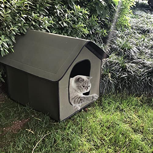 MEZING Caseta para Perros, Perrera para Perros Exterior Cálido Casa De Perro Interior Impermeable, Casa para Gatos Calentita, Casa para Animales En Interiores Y Exteriores