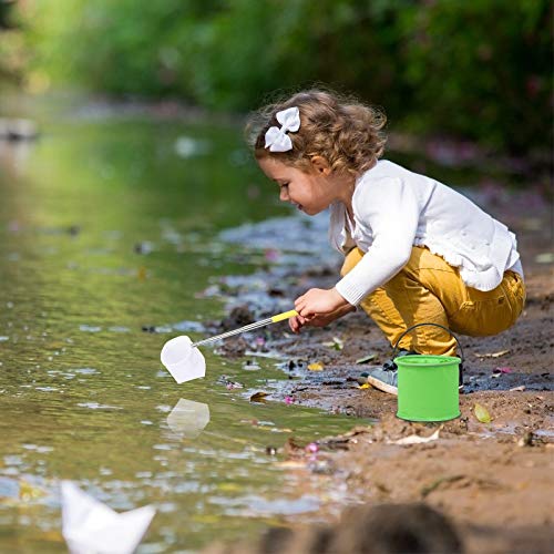 MEZOOM Juego de Herramientas de Pesca para Niños Mini Red de Pesca Retráctil para Niños y Red de Aterrizaje Plegable para Cubos de Peces Red de Pesca para Acuarios