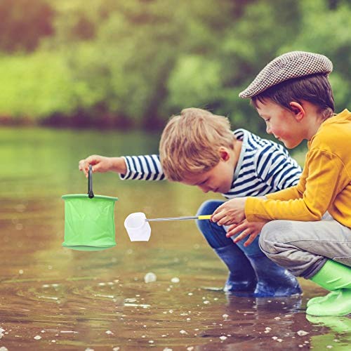 MEZOOM Juego de Herramientas de Pesca para Niños Mini Red de Pesca Retráctil para Niños y Red de Aterrizaje Plegable para Cubos de Peces Red de Pesca para Acuarios