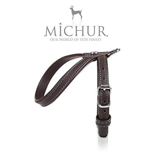 MICHUR Cucciolo Arnés para Perro de Cuero, arnés de Cuero para Perros pequeños o minis, Cachorros, Marrón, Cuero, Disponibles en Diferentes tamaños