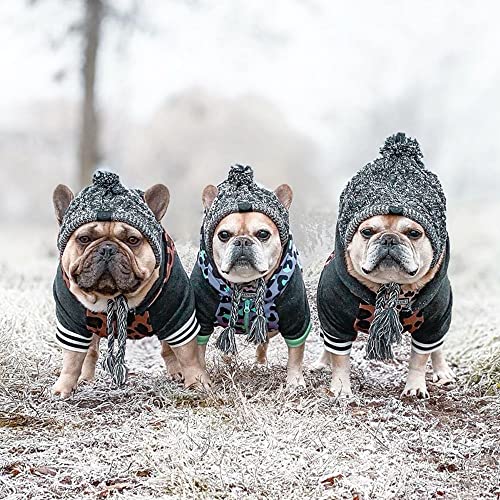 Milifeel Gorros medianos y grandes para perros cálidos y a prueba de viento, gorro de animal para mascotas, gorro de lana para mascotas (S, rojo rosa)