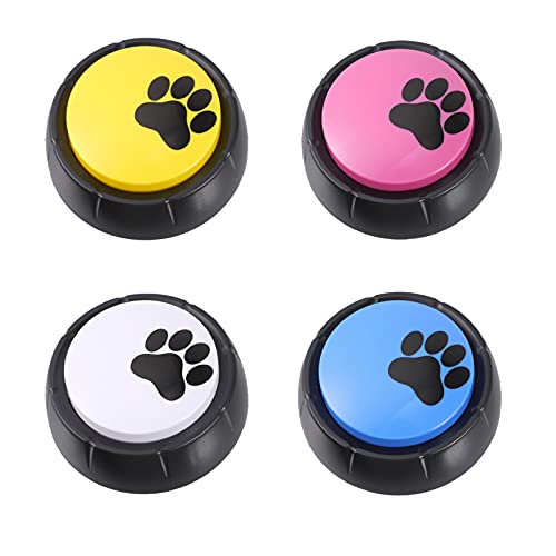 Milisten 4 Piezas Buzzers de Entrenamiento Grabables Botones de Entrenamiento del Habla del Perro para Enseñar a Tu Perro a Hablar