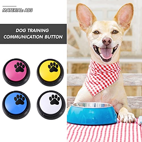 Milisten 4 Piezas Buzzers de Entrenamiento Grabables Botones de Entrenamiento del Habla del Perro para Enseñar a Tu Perro a Hablar