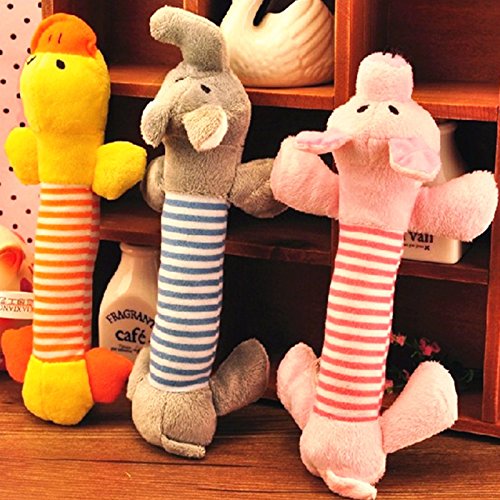 milopon quiets chend Perros juguete Pet Puppy Peluche Squeak Masticación Juguete con sonido para mascotas Formación aleatorio de colores