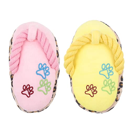 Mipcase 2 unids Perro Molar Juguetes Zapatillas en Forma de Perro picadura Juguetes de Peluche Flexible Perro Masticar Juguetes de dentición