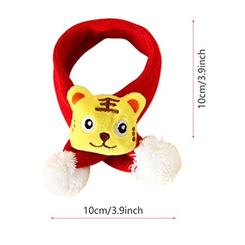 Mipcase Bufanda Mascota con Pom Tigre Figurine Gato Perro Chino Año Nuevo Traje Gato Cálido Bandana para Vacaciones Invierno para Mantener El Amarillo Cálido S