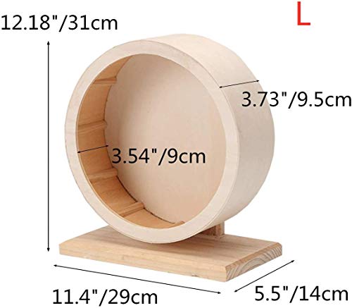 MMBOX Rueda de ejercicio para hámster de madera de juguete para ratas, jerbos, ratones, chinchillas, erizos, conejillos de indias (L(Φ/ 11.8 pulgadas)