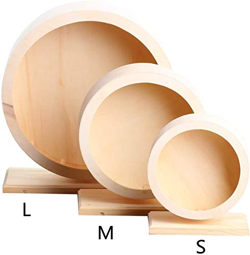 MMBOX Rueda de ejercicio para hámster de madera de juguete para ratas, jerbos, ratones, chinchillas, erizos, conejillos de indias (L(Φ/ 11.8 pulgadas)