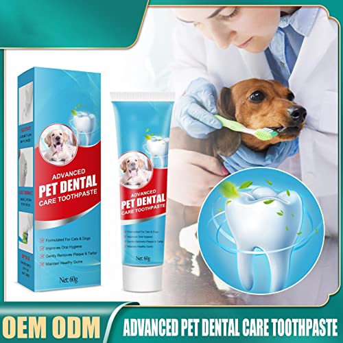 M/N Pasta de Dientes para Mascotas para Perros, 2 oz, Cuidado bucal, Cepillado Dental, Limpieza, calmante, Sabor a Menta, Cuidado Dental para Gatos, Pasta de Dientes, Aliento Fresco, diseñado