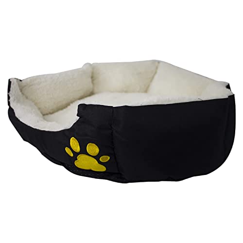 Mobiclinic, Pluto, Cama para Mascotas, Cama para Perros y Gatos, Varios tamaños Disponibles, Cojín para Mascotas, Cómoda y Agradable, Lavable a máquina, Negro