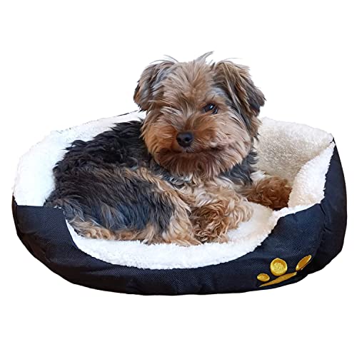 Mobiclinic, Pluto, Cama para Mascotas, Cama para Perros y Gatos, Varios tamaños Disponibles, Cojín para Mascotas, Cómoda y Agradable, Lavable a máquina, Negro